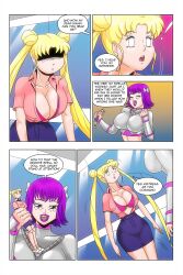 blonde_hair bow bra breasts cleavage comic doll empty_eyes femdom femsub hair_buns kimberly_smith_(daveyboysmith9) large_breasts midriff open_mouth open_shirt original purple_eyes purple_lipstick sailor_moon sailor_moon_(series) short_hair standing standing_at_attention text twintails voodoo_doll wadevezecha whitewash_eyes rating:Explicit score:75 user:daveyboysmith9