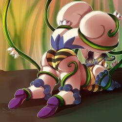 animal_ears blush breasts candychameleon femsub hypnotic_plant large_breasts meowstic nintendo original plant pokemon tentacles rating:Questionable score:25 user:nayldis