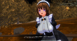 3d breasts brown_hair custom_maid_3d_2 female_only femsub large_breasts maid purple_eyes sennoudaisuki text translated rating:Questionable score:4 user:YuriLover2