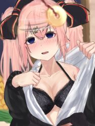blue_eyes blush bow bra breasts cleavage coin empty_eyes female_only femsub large_breasts long_hair melia_racoon open_mouth pendulum pental_(group) pink_hair rorona solo twintails underwear undressing rating:Questionable score:19 user:Mattlau04