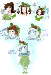 before_and_after brown_hair christmas cleavage comic femsub happy_trance hypnotic_accessory kobi94 kobi_(kobi94) long_hair original pale_skin ponytail sequence solo spiral_eyes symbol_in_eyes text transformation white_hair rating:Questionable score:63 user:TheGoodShank