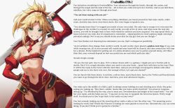 absurdres blonde_hair caption caption_only fate_(series) femdom green_eyes male_pov manip midriff mordred_(fate) overlordmiles_(manipper) pov pov_sub small_breasts text tonee tube_top rating:Questionable score:50 user:OverlordMiles