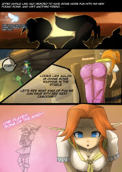 ass blonde_hair breasts comic darkhatboy dazed drool elf elf_ears empty_eyes expressionless femsub green_hair hypnotic_audio hypnotic_music large_ass large_breasts link long_hair maledom malon navi nintendo ocarina_of_time orange_hair pet_play saria short_hair text the_legend_of_zelda tongue tongue_out rating:Questionable score:161 user:hypno