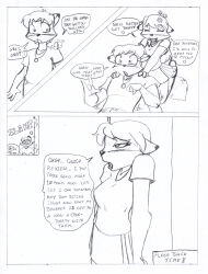absurdres comic crazycowproductions dog_girl femdom franklin_fox furry goth greyscale maledom original sheep_girl text traditional vivian_fox rating:Questionable score:9 user:crazycowproductions