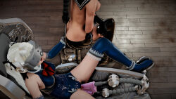 3d anal ass black_hair blonde_hair boots bow bow_tie braid breasts chair clothed_exposure covered_with_cum cum dazed dead_or_alive dead_source dildo double_penetration erect_nipples erect_nipples_under_clothes femdom femsub fingerless_gloves gloves high_heels honey_select_2 hypnotic_accessory leotard marie_rose nail_polish open_mouth opera_gloves restrained rubber sex_machine sitting skirt small_breasts spread_legs tech_control thigh_boots thighhighs topless twintails vaginal visor rating:Explicit score:8 user:VortexMaster