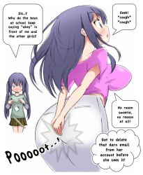 ass azusa_nakano blue_eyes blue_hair blush breasts disgustinggirl_(manipper) embarrassed fart femsub humiliation k-on! large_breasts long_hair manip mio_akiyama open_mouth simple_background skirt subliminal tech_control text thought_bubble trigger twintails white_background yoru_ha rating:Safe score:61 user:disgustinggirl