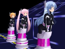 3d 3d_custom_girl blonde_hair blue_eyes blue_hair blush bodysuit catsuit dog_pose eyes_plant_(saihate_no_majo) female_only femsub latex long_hair magical_girl multiple_girls multiple_subs pink_hair restrained rubber saihate_no_majo short_hair tech_control twintails rating:Questionable score:3 user:VortexMaster