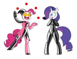 clown female_only femdom femsub furry happy_trance hooves latex milkandjuice my_little_pony non-human_feet pink_hair pinkie_pie purple_hair rarity spiral_eyes symbol_in_eyes rating:Questionable score:46 user:Sirloin