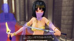 3d arm_bands black_hair breasts chains collar custom_maid_3d_2 empty_eyes femsub hair_ornament harem_outfit inikanata japanese_text maledom midriff red_eyes short_hair smile sword text translation_request veil weapon rating:Questionable score:1 user:Professor_D