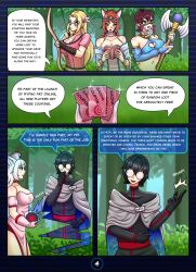 androgynous aurora_(jabberwocky) black_hair blonde_hair blue_eyes cat_girl cleavage comic empty_eyes femsub gemna_(mezz+pokemongirl) glasses green_eyes harem_outfit no_eyes orange_hair original pon_(polishguy+porniky) porniky purple_hair r'hyll_(polishguy+porniky) red_eyes text video_game viltai_(viltai) white_hair rating:Questionable score:72 user:viltai