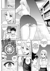 breasts empty_eyes expressionless gensou_kyoukai hard_translated hypnotic_app large_breasts long_hair monochrome mother_and_son panties ponytail tagme teacher text translated underwear rating:Questionable score:27 user:L12@