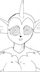 breasts comic emeraldsage female_only femdom femsub furry gardevoir greyscale happy_trance large_breasts monochrome nintendo pokemon pokemon_(creature) ring_eyes solo vaporeon rating:Questionable score:40 user:hypno