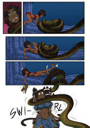 asphyxiation bagheera cat_ears cat_girl cat_tail coils comic dark_skin ewder genderswap hypnotic_eyes jungle kaa kaa_eyes mowgli night snake the_jungle_book rating:Safe score:12 user:DarknessRising