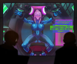 abs ass ass_expansion bimbofication blonde_hair bodysuit boogars breast_expansion breasts erect_nipples erect_nipples_under_clothes huge_breasts lip_expansion metroid_(series) nintendo nipples pink_eyes samus_aran tech_control zero_suit rating:Questionable score:36 user:baiket