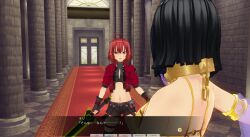 3d black_hair boots chains collar custom_maid_3d_2 female_only femsub gloves harem_outfit inikanata japanese_text midriff open_mouth red_hair short_hair shorts sword thighhighs thighs translation_request veil weapon yellow_eyes rating:Questionable score:2 user:Professor_D