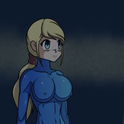 blonde_hair bodysuit bottomless breasts expressionless female_only femsub huge_breasts idpet latex long_hair metroid_(series) nintendo ponytail samus_aran solo super_smash_bros. topless zero_suit rating:Questionable score:30 user:IDPet