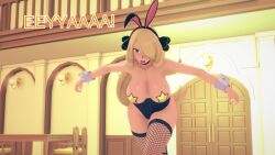 age_progression aged_up aware blonde_hair breasts bunny_ears bunnysuit confused cynthia dialogue english_text fishnets grey_eyes hair_covering_one_eye mustardsauce pokemon pokemon_(anime) text rating:Explicit score:1 user:Bootyhunter69
