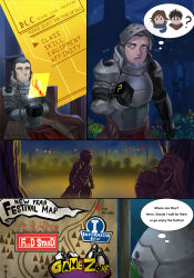 absurdres armor comic ibenz009 knight male_only original text thought_bubble rating:Questionable score:4 user:sk00