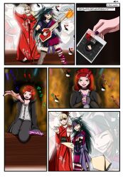 absurdres blackwidowx blush comic corruption dangan_ronpa drool femdom femsub hiyoko_saionji hypnotic_audio hypnotic_music ibuki_mioda piercing red_eyes right_to_left spoilers symbol_in_eyes text thighhighs xania_(blackwidowx) rating:Questionable score:44 user:BlackWidow69x