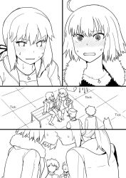 archer_(moriarty) blush comic fate/grand_order fate_(series) femsub greyscale jeanne_alter kireina_mochi mustache necklace ritsuka_fujimaru saber_alter short_hair sitting spiral_eyes symbol_in_eyes text unhappy_trance yuri rating:Questionable score:43 user:TheGoodShank