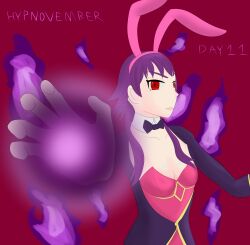  breasts bunny_girl bunnysuit confuzzled fire_emblem fire_emblem_heroes fire_emblem_the_sacred_stones hypnovember lute_(fire_emblem) magic nintendo purple_hair red_eyes  rating:safe score: user:confuzzled