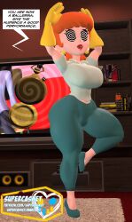 3d ballerina breasts dexter's_laboratory femsub gloves hypnotic_screen large_breasts leggings milf mom_(dexter's_lab) pocket_watch red_hair source_filmmaker spiral_eyes supercasket symbol_in_eyes text thick_thighs rating:Questionable score:32 user:Drex_O
