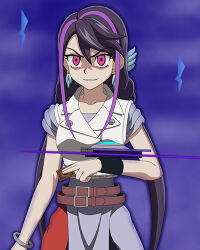 black_hair empty_eyes evil_smile femsub long_hair lulu_obsidian smile triggerrock yu-gi-oh! yu-gi-oh!_arc-v rating:questionable score: user:mehklers