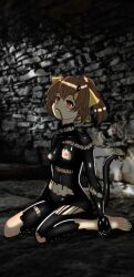 absurdres bottomless breasts brown_eyes brown_hair delthea empty_eyes fire_emblem fire_emblem_echoes kneeling latex living_costume lobotomist nintendo nude parasite possession ribbon slime small_breasts topless rating:Questionable score:32 user:KiuFlorete