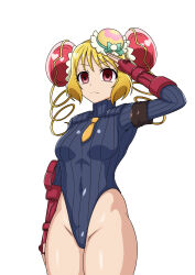 absurdres arm_bands bangs bare_legs blonde_hair bracers breasts capcom clothed crossover cure_yum-yum delicious_party_precure empty_eyes expressionless female_only femsub fingerless_gloves gloves hair_bun_covers hair_buns hair_ornament hair_ribbon leotard magical_girl navel precure ran_hanamichi red_eyes saluting shadaloo_dolls simple_background skymidaisuki solo standing standing_at_attention street_fighter tie twintails white_background rating:Questionable score:15 user:JustChilling