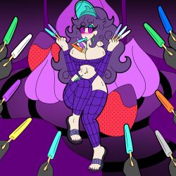 absurdres femsub food green_eyes hex_maniac nintendo pokemon pokemon_x_and_y popsicle purple_hair sandals sexually_suggestive spiral_eyes symbol_in_eyes zombi62 rating:Questionable score:40 user:Mattlau04