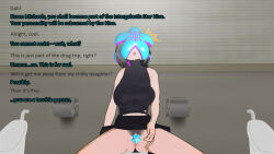 3d 3d_custom_girl alien grey_hair humor julienx manip pubic_hair text theheckle_(manipper) rating:Questionable score:8 user:theheckle