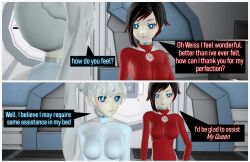 3d absurdres collar comic female_only femsub graybot multiple_girls ruby_rose rwby tagme tech_control tepmarmy text weiss_schnee rating:Questionable score:24 user:BlueMonday1984