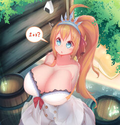 blue_eyes breasts crown dress femsub huge_breasts jewelry large_breasts long_hair msstem1899 pecorine princess_connect!_re_dive text translation_request wedding_dress rating:Questionable score:7 user:Mattlau04