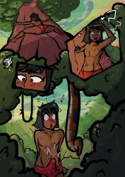 absurdres blush bulge disney djuuicebox erection kaa loincloth male_only maledom malesub mowgli open_mouth penis snake surprised the_jungle_book topless yaoi rating:Explicit score:59 user:Djuu