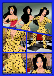 alternate_costume animal_ears black_hair blue_eyes cheetah cleavage clothed comic dc_comics female_only femdom femsub happy_trance high_heels locofuria long_hair long_nails smile super_hero tail tears text wonder_woman rating:Questionable score:24 user:Systemfailure99