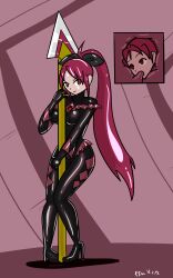 absurdres cameltoe cangkulretak empty_eyes erect_nipples femsub high_heels knees_together kyouko_sakura latex long_hair possession puella_magi_madoka_magica red_eyes red_hair spear tentacle_in_mouth tentacles weapon rating:Questionable score:31 user:KiuFlorete