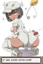 aether_foundation aether_foundation_employee ass ass_focus black_hair breasts dark_skin eye_roll femsub happy_trance hat hypno large_breasts looking_back nintendo open_mouth pendulum pokeball pokemon pokemon_(creature) pokemon_sun_and_moon pussy_juice short_hair squatting text verseir_001 rating:Questionable score:128 user:TheGoodShank