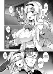 ahegao bottomless breasts cell_phone comic fellatio greyscale hard_translated heart huge_breasts kissing licking monochrome mother_and_daughter nude oral scientist sex tagme tawara_hiryuu text topless translated rating:Questionable score:14 user:L12@