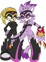 blaze_the_cat c8lin_the_hedgie cat_girl collar corruption echidna_girl female_only femdom femsub furry hypnotic_eyes kaa_eyes long_hair purple_hair shade_the_echidna rating:questionable score: user:hypno