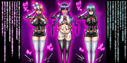 black_hair blue_hair body_writing boots breasts caption corruption discolored_nipples elesa enemy_conversion erect_nipples evil_smile expressionless female_only femsub gloves headphones large_breasts multiple_girls nintendo nipple_piercing piercing pink_eyes pokeball pokemon pokemon_black_and_white pokemon_black_and_white_2 pokemon_heartgold_and_soulsilver pregnant red_hair ring_eyes sabrina saluting skyla smile standing standing_at_attention tattoo team_rocket text thigh_boots translation_request visor rating:Questionable score:29 user:Sleepyhead97