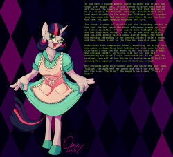  apron caption caption_only doctorpluto_(manipper) domestication female_only femsub happy_trance horse_girl manip my_little_pony omny87 spiral_eyes stepfordization straight-cut_bangs symbol_in_eyes text twilight_sparkle  rating:safe score: user:doctorpluto