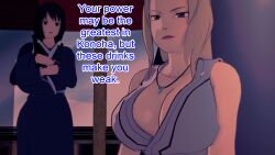 aware black_eyes black_hair blonde_hair breasts brown_eyes clothed dialogue dogdog english_text female_only naruto_(series) shizune text tsunade rating:Safe score:1 user:Bootyhunter69