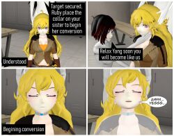 3d absurdres collar comic female_only ruby_rose rwby tech_control tepmarmy text yang_xiao_long rating:Questionable score:16 user:BlueMonday1984