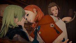  3d annette_fantine_dominic breasts byleth_eisner exaltedbrand female_only fire_emblem fire_emblem_three_houses manuela_casagranda mmd nintendo yuri  rating:questionable score: user:exaltedbrand