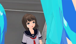 3d 3d_custom_girl blue_hair brown_hair femsub original school_uniform tears rating:Questionable score:3 user:Sleepyhead97