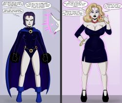 age_progression ass_expansion bimbofication blonde_hair bracelet breast_expansion breasts dc_comics denial dialogue earrings female_only femdom femsub jewelry jinx large_breasts lipstick long_nails necklace polmanning raven sexuality_change stepfordization super_hero teen_titans text rating:Explicit score:184 user:BioYuGi