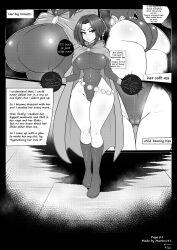 absurdres ass boots breasts cameltoe cape comic dc_comics female_only femsub greyscale large_ass large_breasts large_hips leotard magic maledom marko141 monochrome multiple_views raven short_hair solo speech_bubble super_hero teen_titans text thigh_gap rating:Explicit score:84 user:reddead_98