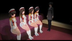  3d animated animated_gif breasts catalepsy custom_maid_3d_2 eye_roll female_only femdom femsub h-c-m human_furniture kneeling large_breasts long_hair multiple_subs open_mouth short_hair sleep_command  rating:questionable score: user:h-c-m