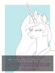 animals_only bitshift femsub horse long_hair my_little_pony pov pov_dom princess princess_celestia resisting text trigger western rating:Questionable score:20 user:Bitshift