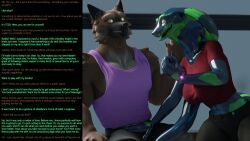 3d assertive_sub aware bracelet caption dialogue femsub furry happy_trance hypnotic_accessory kathy_(thalarynth) leaning_forward magic maledom original scalie smile snake_girl story text thalarynth_(manipper) wolf_boy rating:Questionable score:26 user:Thalarynth